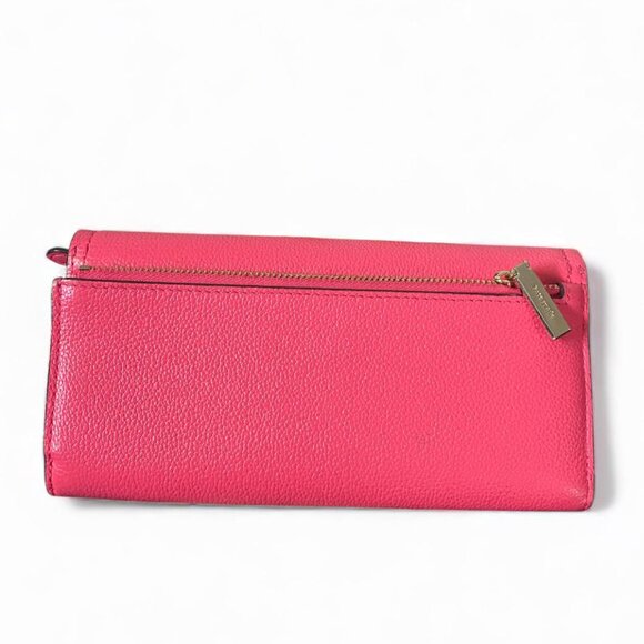 KATE SPADE - Rosie Large Flap Leather Wallet-Pink Peppercorn - Picture 3 of 4